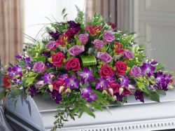 Purple Tribute Casket Spray